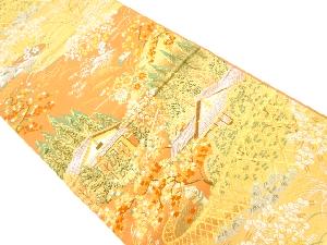 リサイクル　光悦寺に紅葉風景模様織出し袋帯